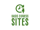Oasis Express Sites Logo: A sleek and modern design featuring the Oasis brand name in bold, accompanied by dynamic graphic el