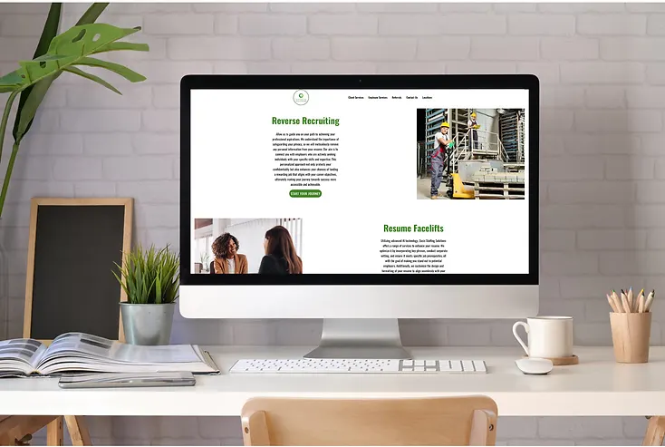 View of Oasis Staffing Solutions website homepage displaying comprehensive staffing services and job placements for employers and job seekers