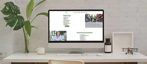 Snapshot of Oasis Staffing Solutions website homepage showcasing satisfied clients engaged in productive work environments facilitated by our staffing services