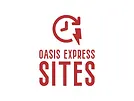 Oasis Express Sites logo: A modern, minimalist design featuring the bold text 'Oasis' alongside abstract graphic elements